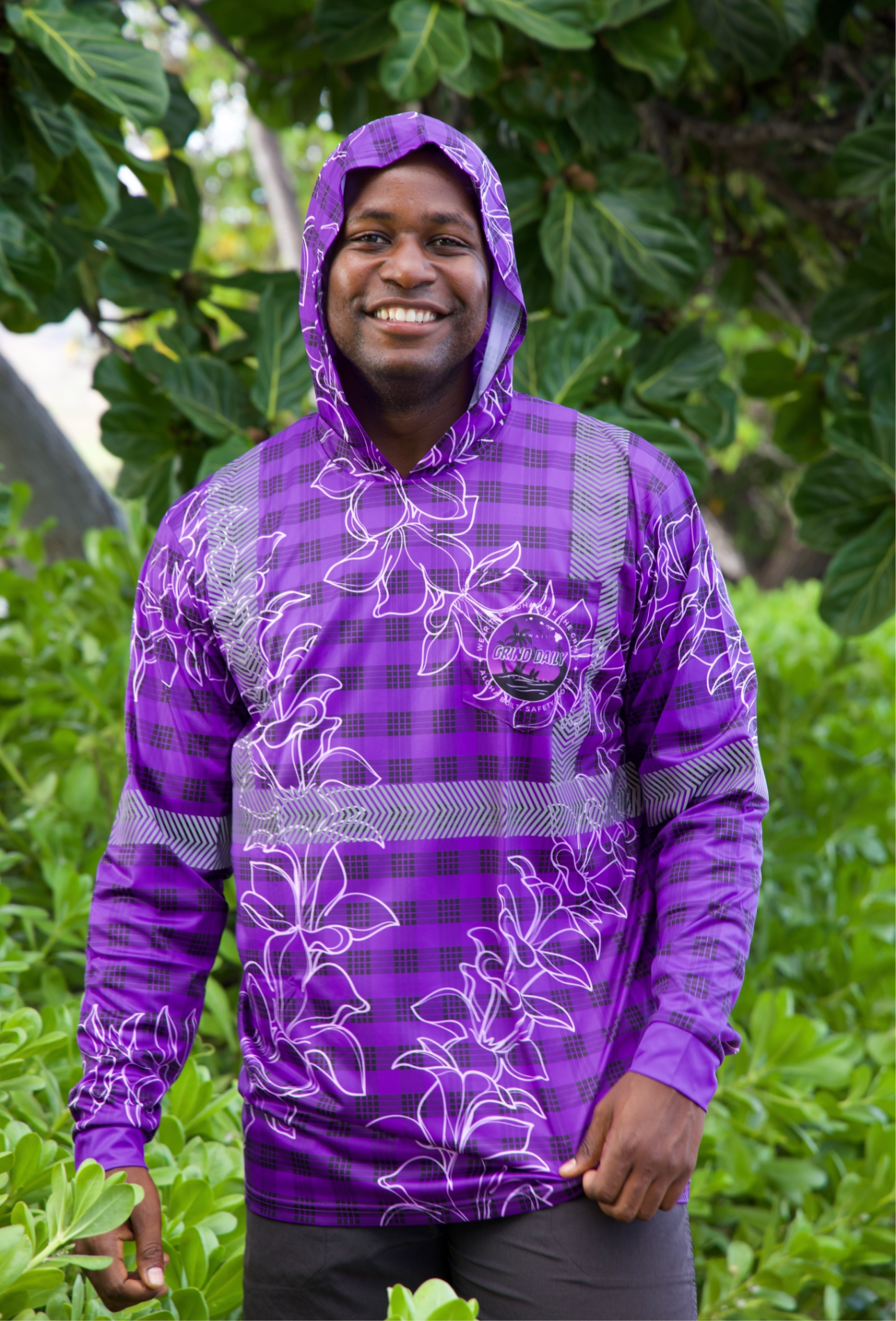 Purple Palaka Reflective Hoodie
