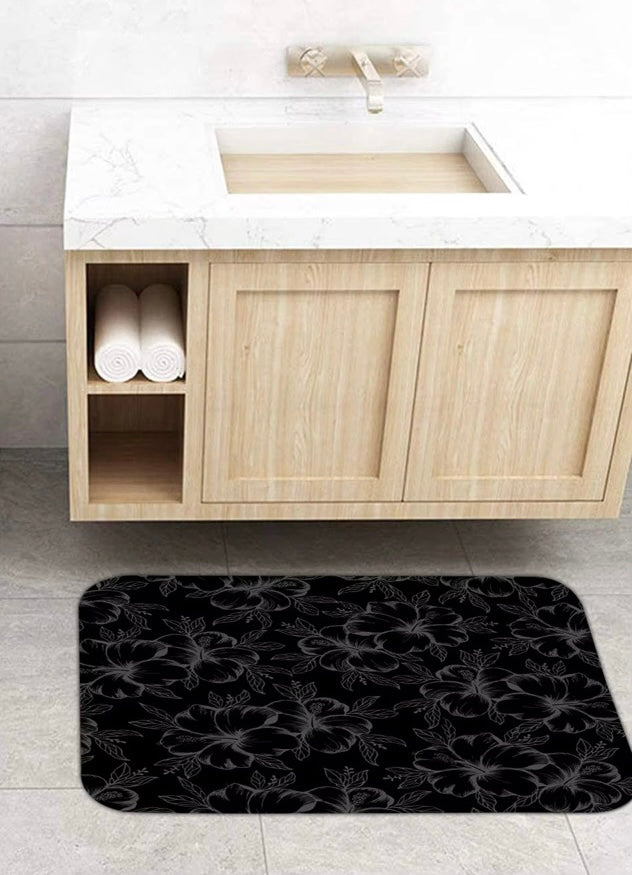 Black Hibiscus Bath Set