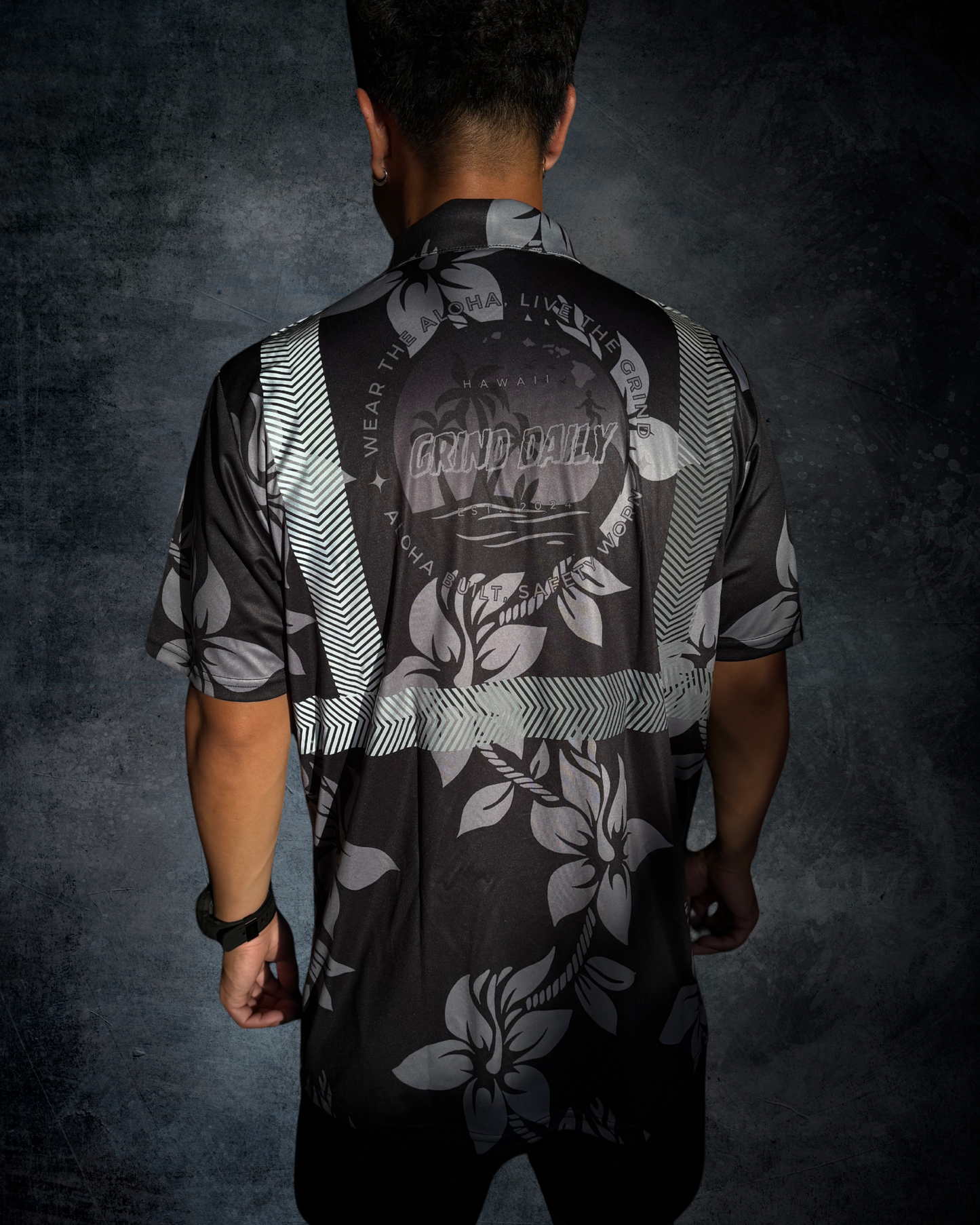 Hibiscus Ti Leaf Lei Reflective Polo
