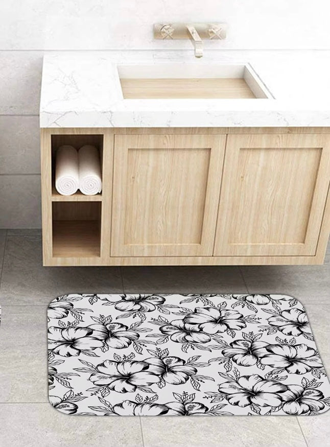 Silver Hibiscus Bath Set
