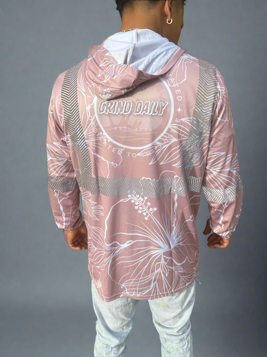 Beige Aloha Reflective Hoodie
