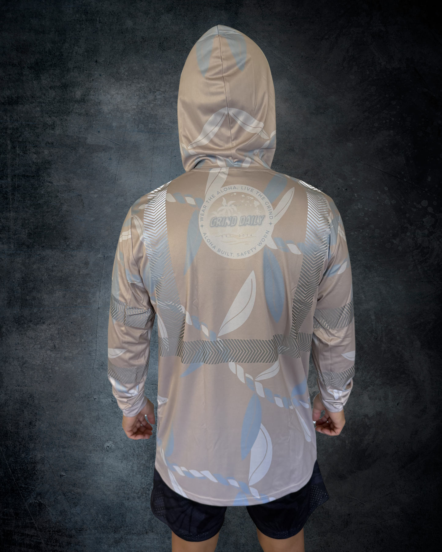 Beige Ti Leaf Reflective Hoodie