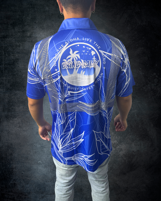 Royal Blue BOP Reflective Polo Shirt