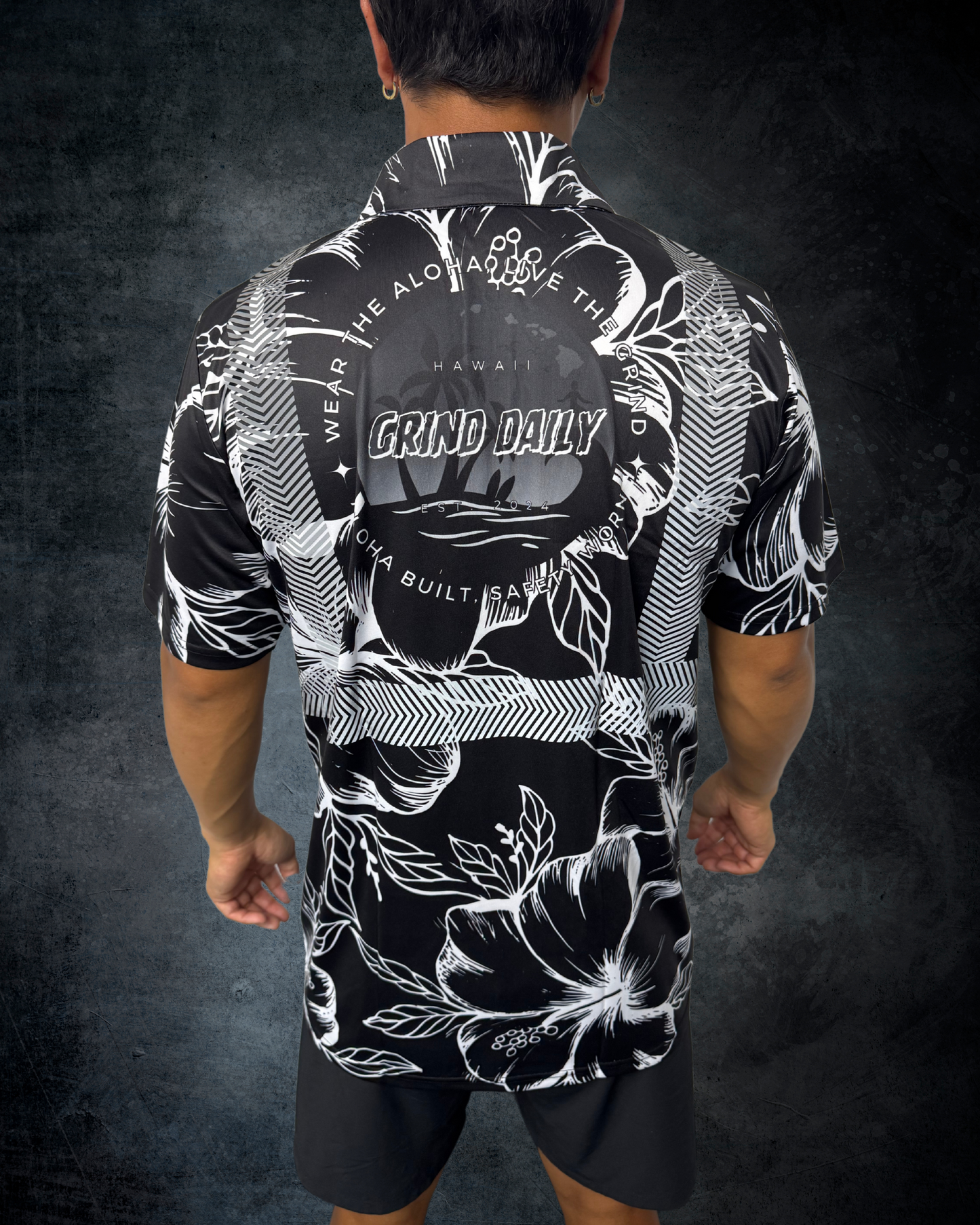 Black & White Hibiscus Reflective Shirt