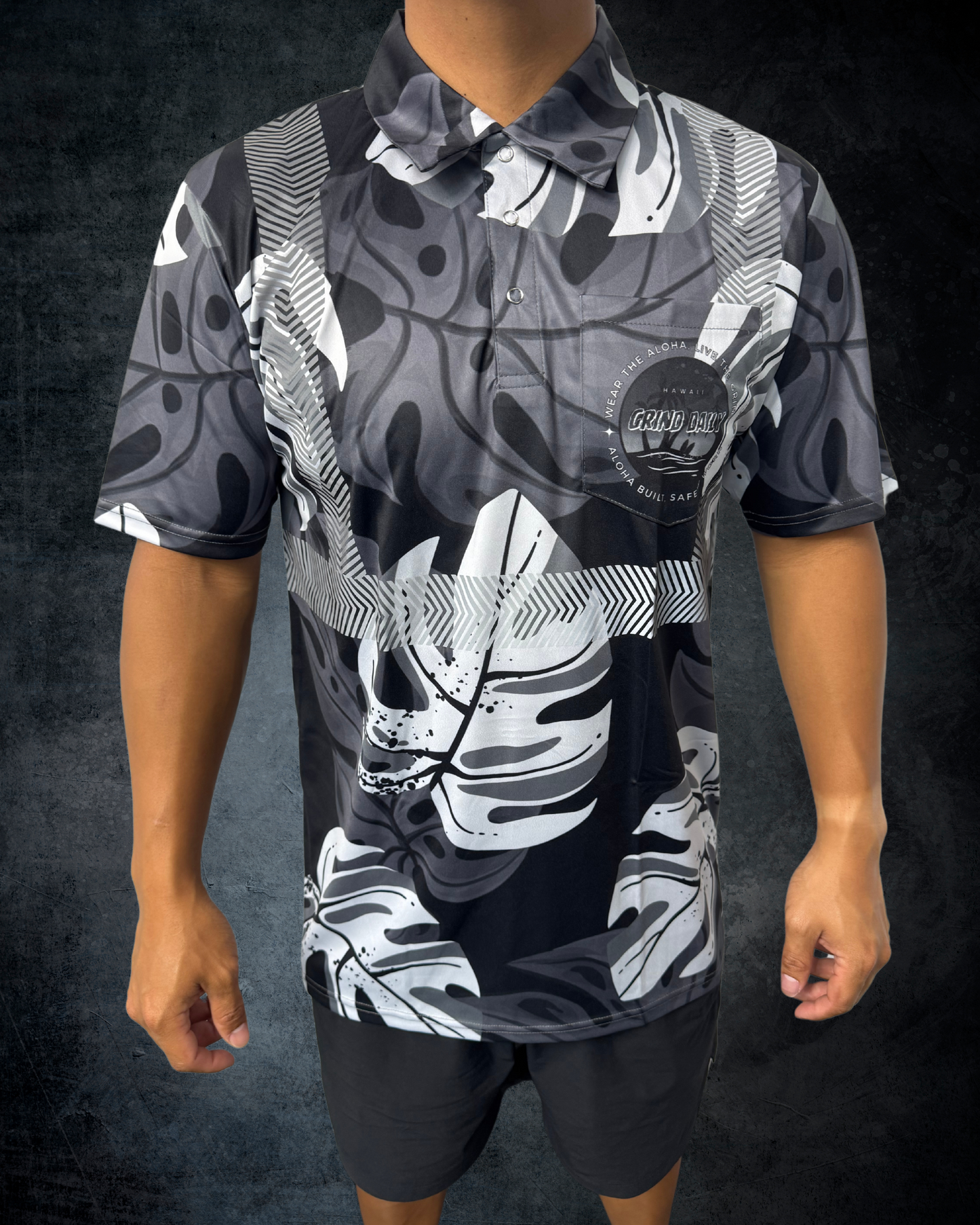 Monstera Black & Grey Reflective Shirt