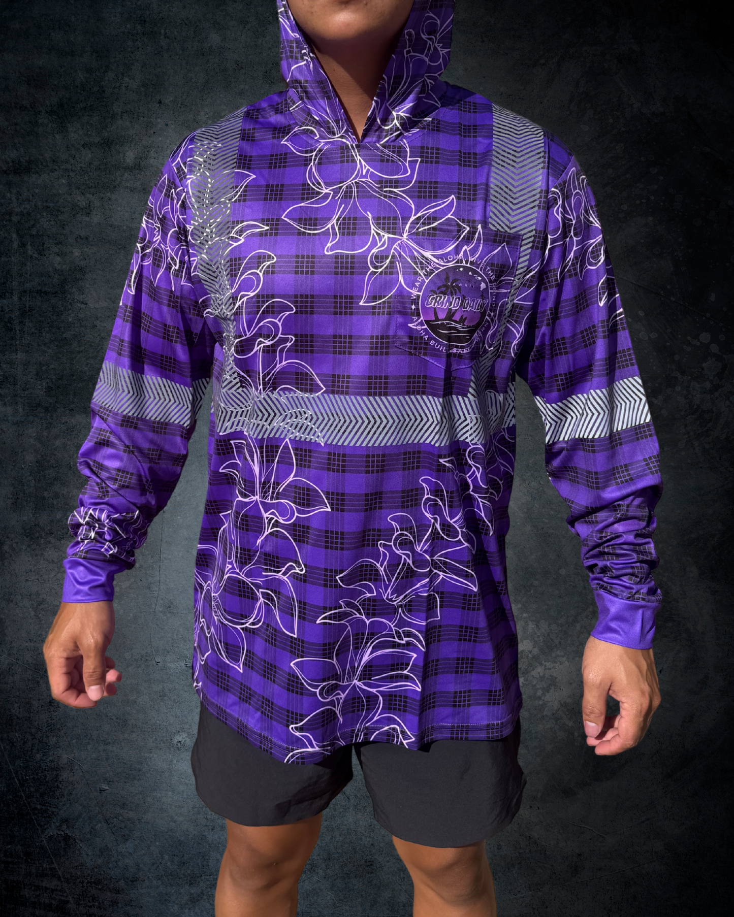 Purple Palaka Reflective Hoodie