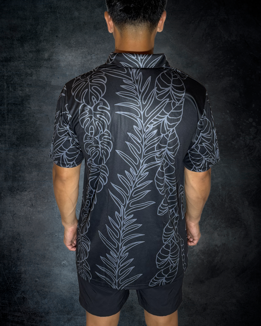 Black & Grey Lei Polo Shirt
