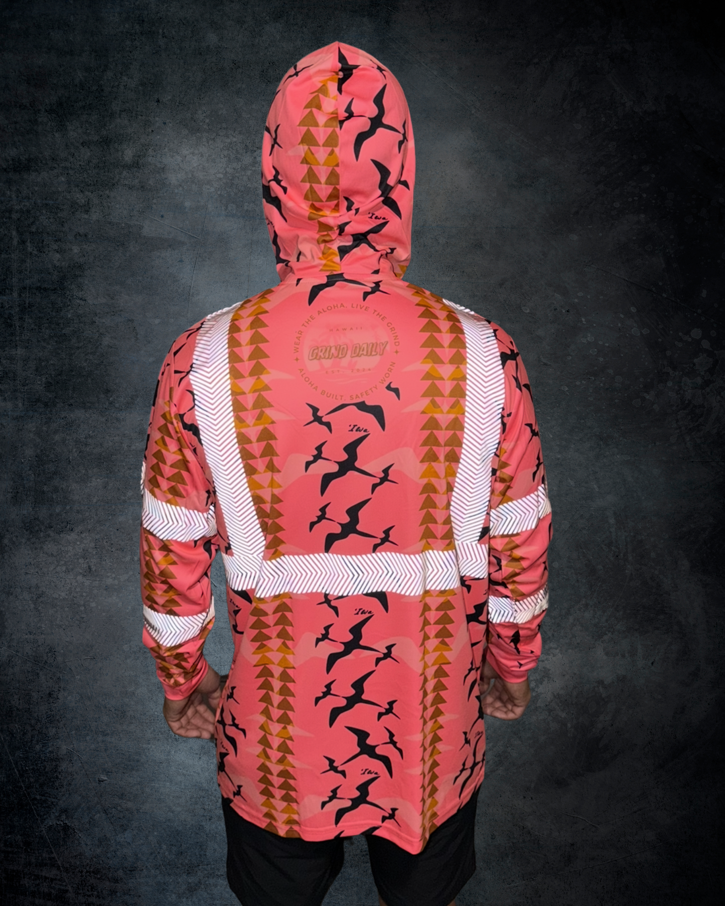 Peach Iwa Bird Reflective Hoodie