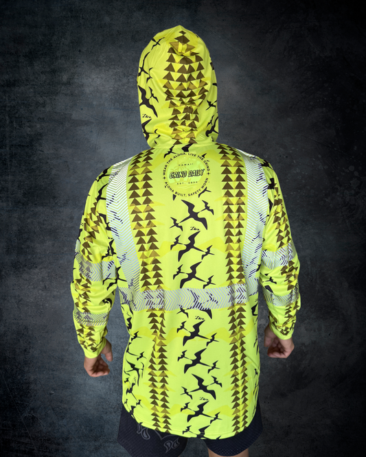 Green Iwa Bird Reflective Hoodie