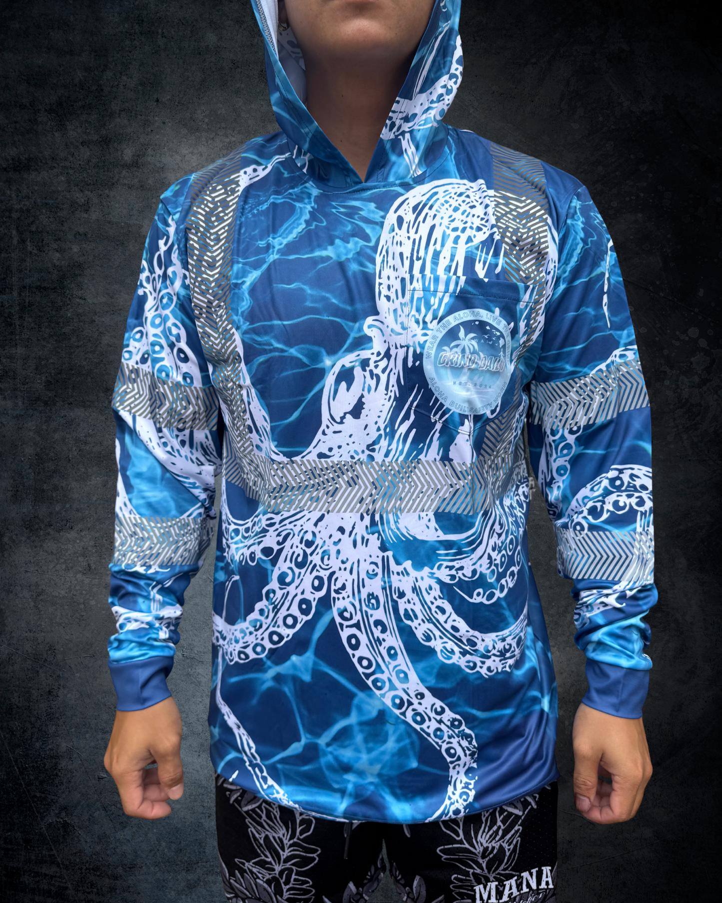 Ocean Blue Tako Reflective Hoodie