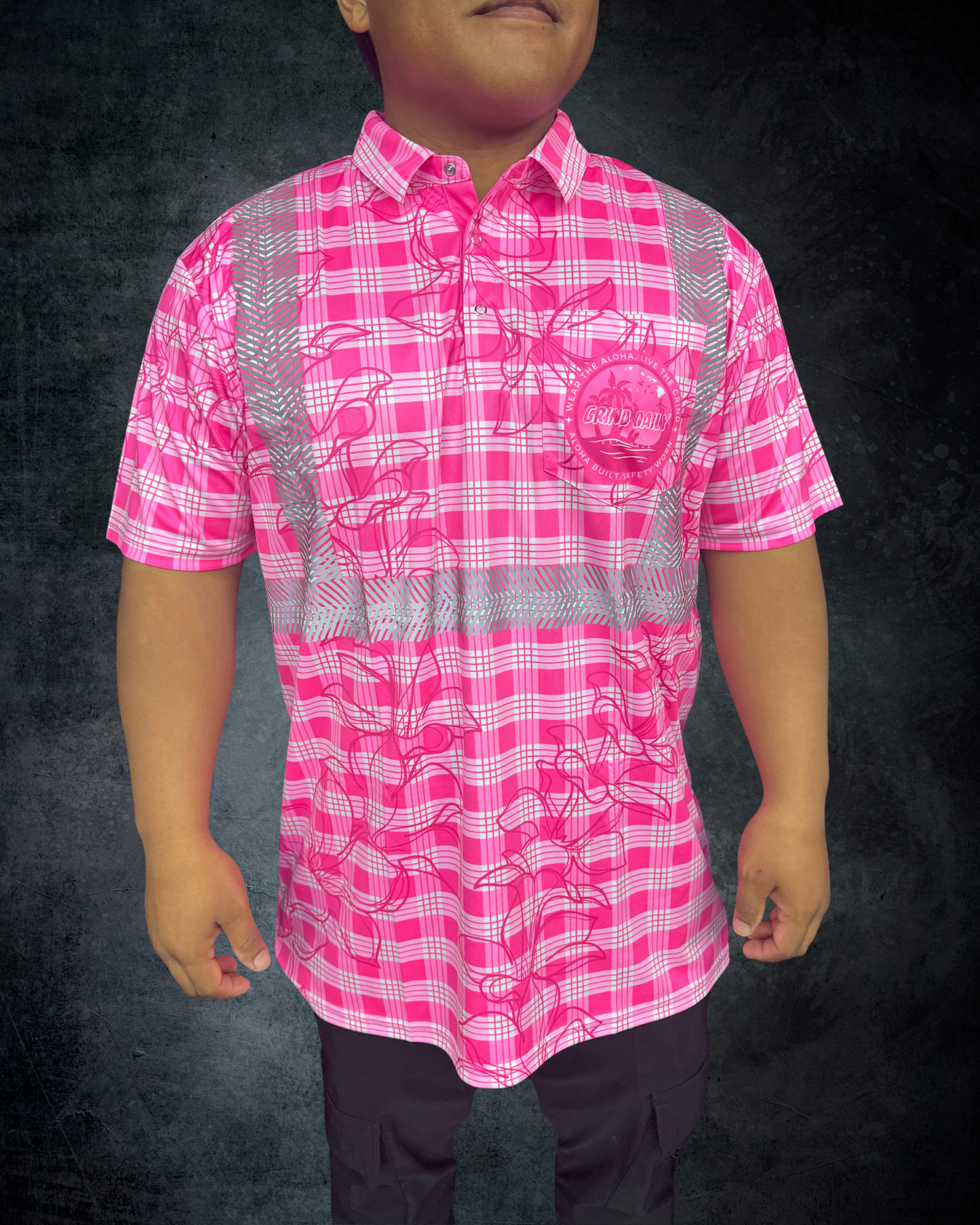 Pink Palaka Reflective Polo