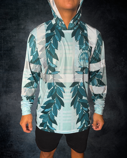 Blue Maile Lei & Palaka Reflective Hoodie