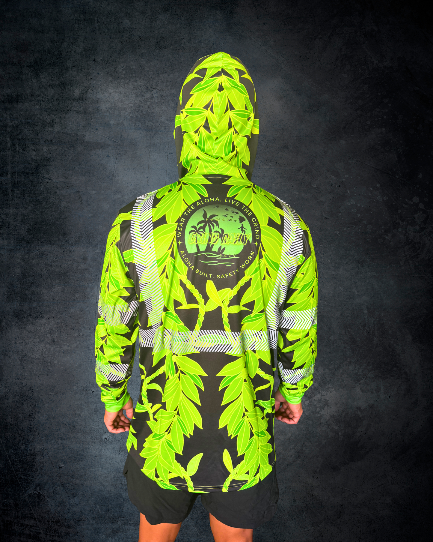 Maile & Ti Leaf Lei Reflective Hoodie