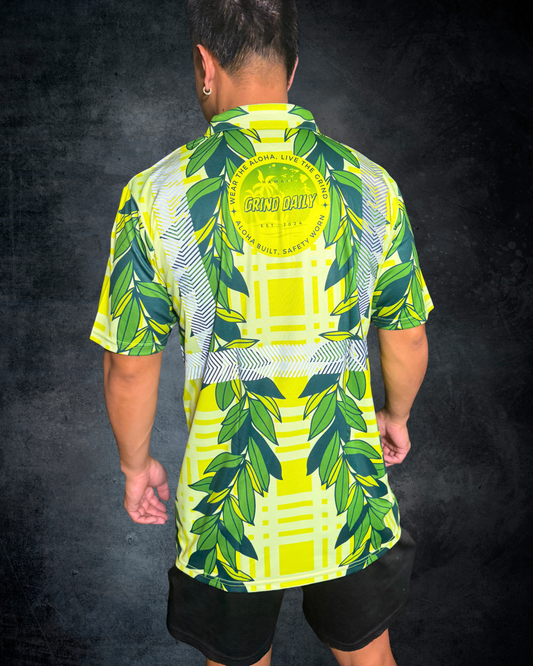 Yellow Maile Lei & Palaka Reflective Polo