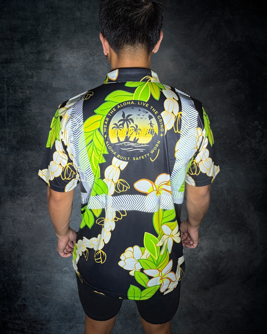 Maile Pikake Flower Lei Reflective Polo