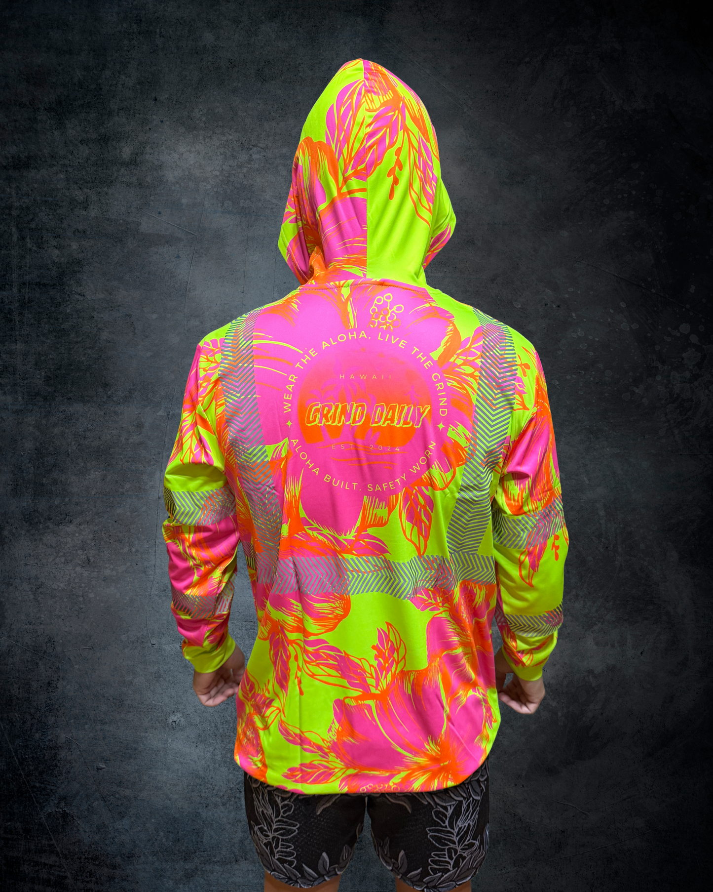 Sunburst Hibiscus Reflective Hoodie