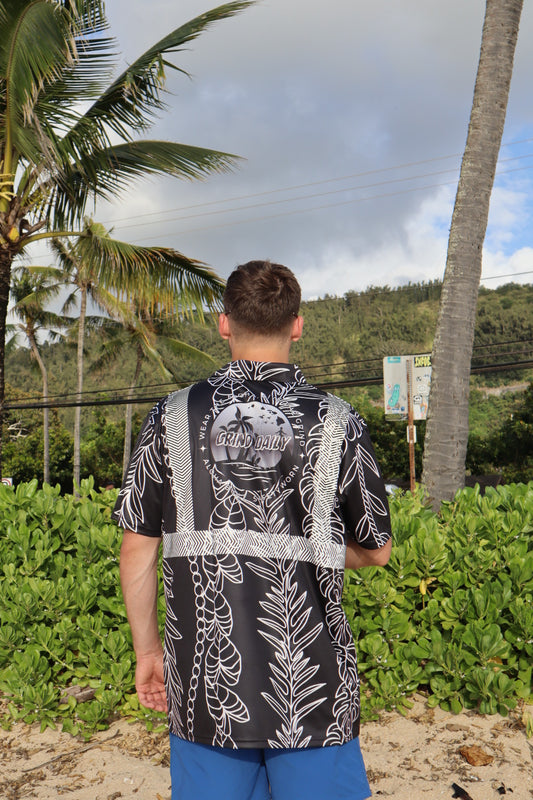 Leaf Lei Reflective Shirt - Black