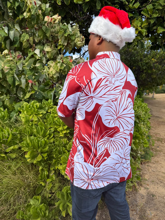 Maroon Anthurium Polo Shirt