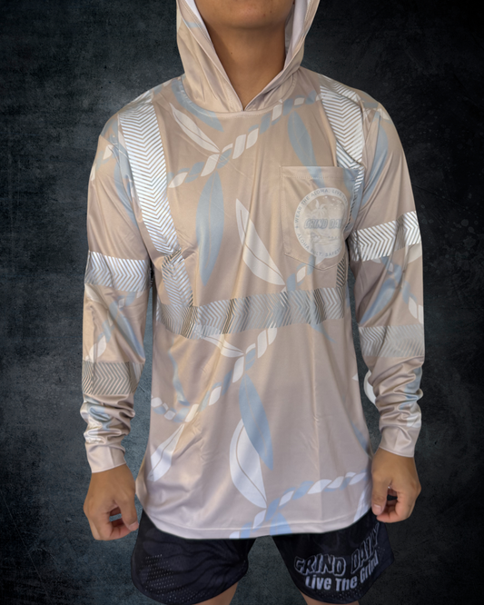Beige Ti Leaf Reflective Hoodie