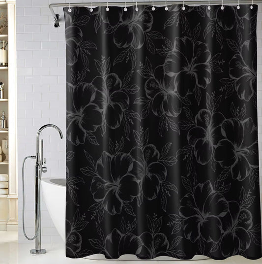 Black Hibiscus Bath Set