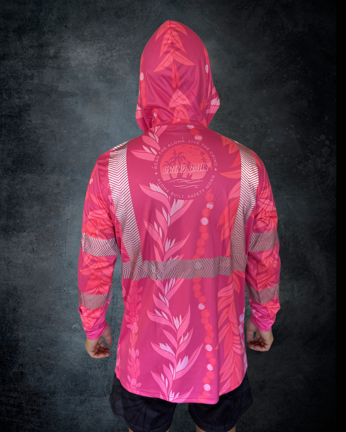 Pink Maile Guard Reflective Hoodie