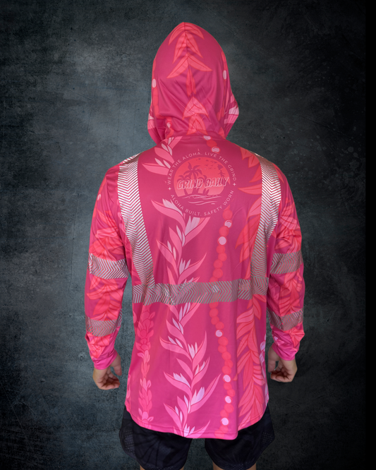 Pink Maile Guard Reflective Hoodie