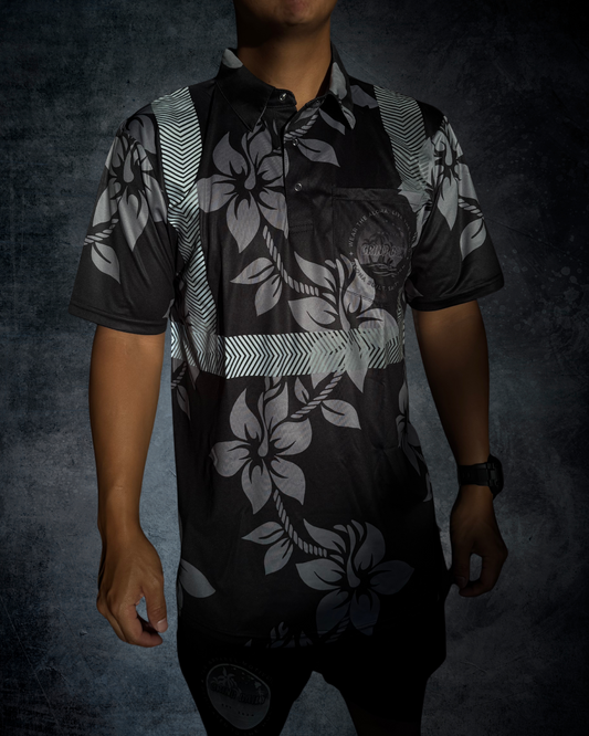 Hibiscus Ti Leaf Lei Reflective Polo