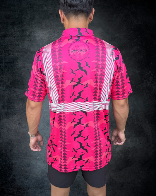 Fuchsia Iwa Bird Reflective Polo