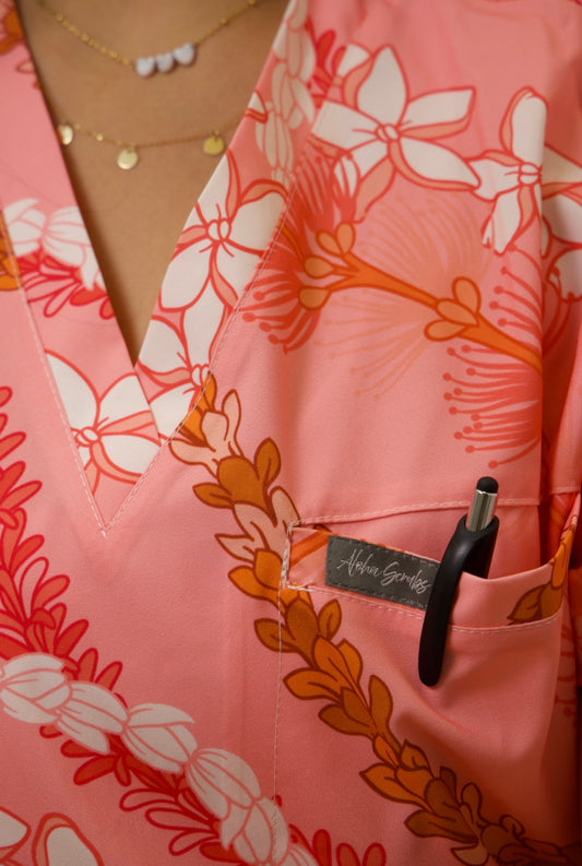 One Pocket Scrub Top - Liko Lehua Mana