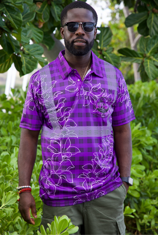 Purple Palaka Reflective Polo