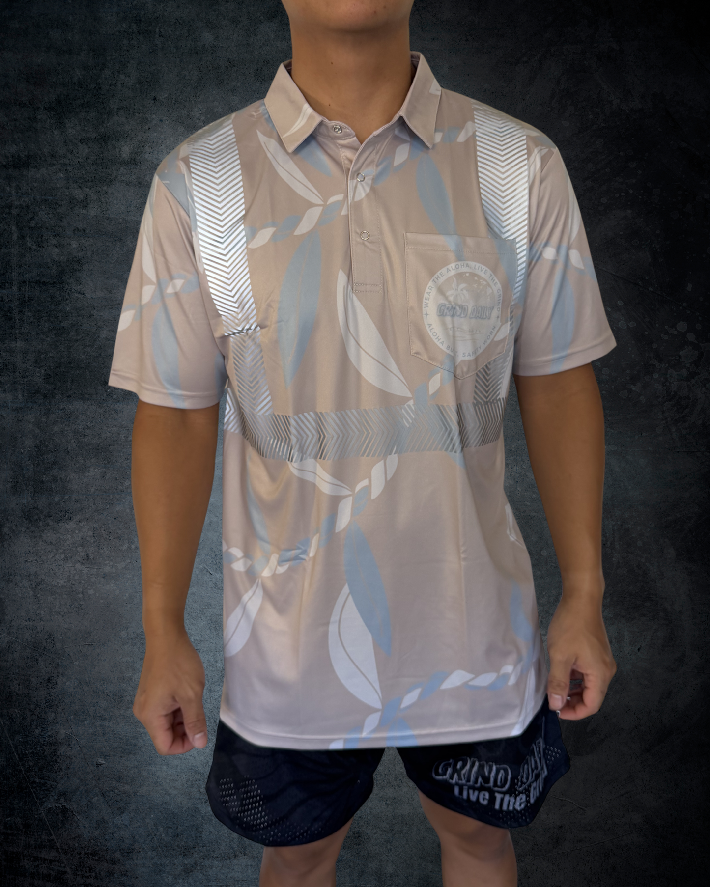 Beige Ti Leaf Reflective Polo