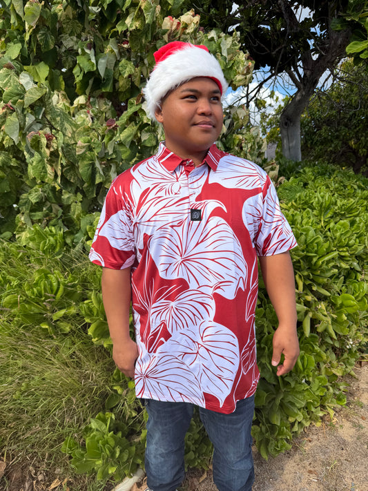 Maroon Anthurium Polo Shirt