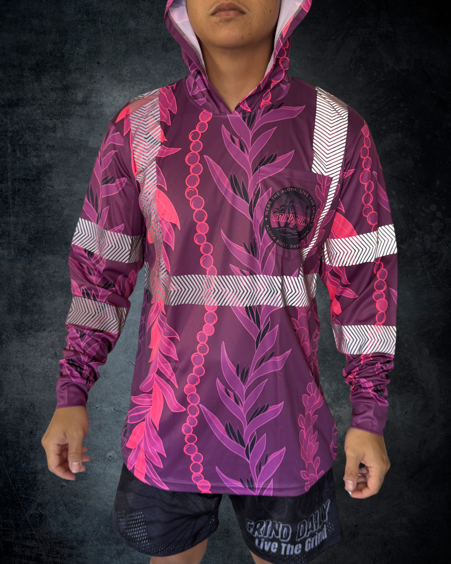 Magenta Maile Guard Reflective Hoodie