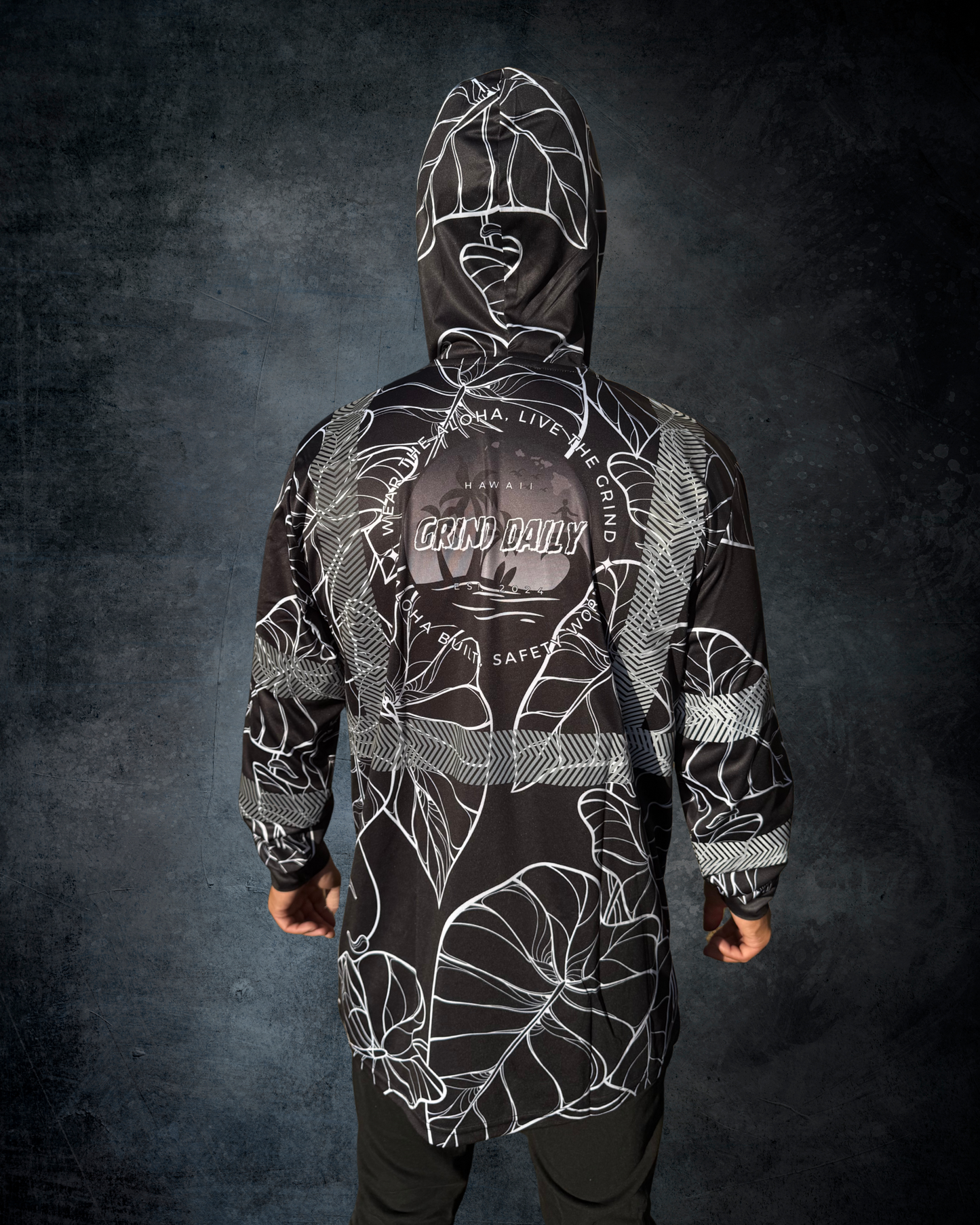 Kalo Leaf Reflective Hoodie - Black