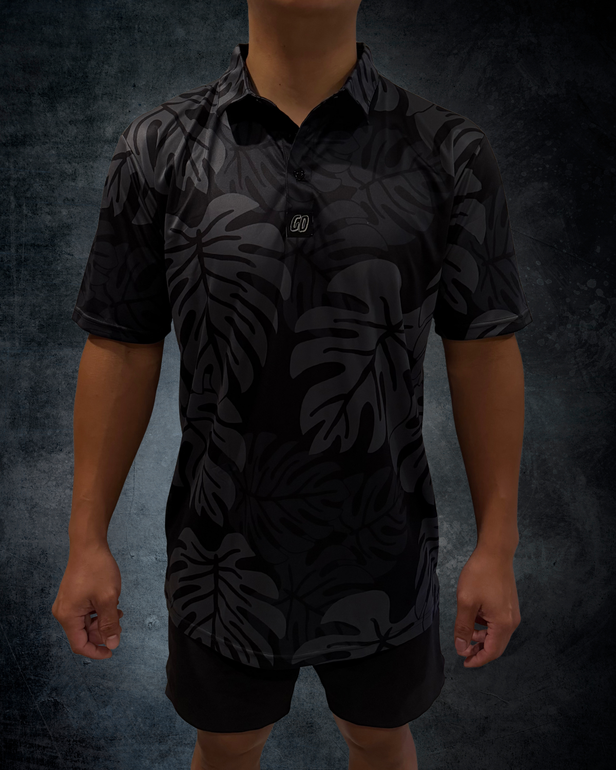 Monstera After Dark Polo Shirt