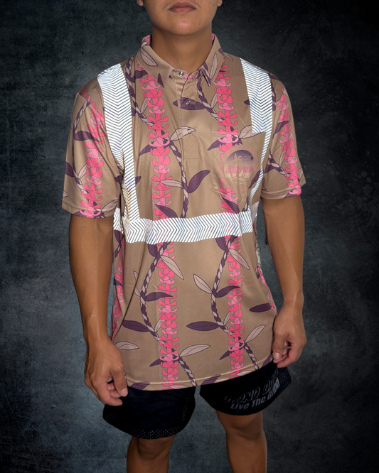 Puakenikeni Lei & Ti Leaf Lei Reflective Polo