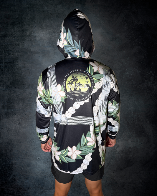 Maile & Pikake Lei Reflective Hoodie