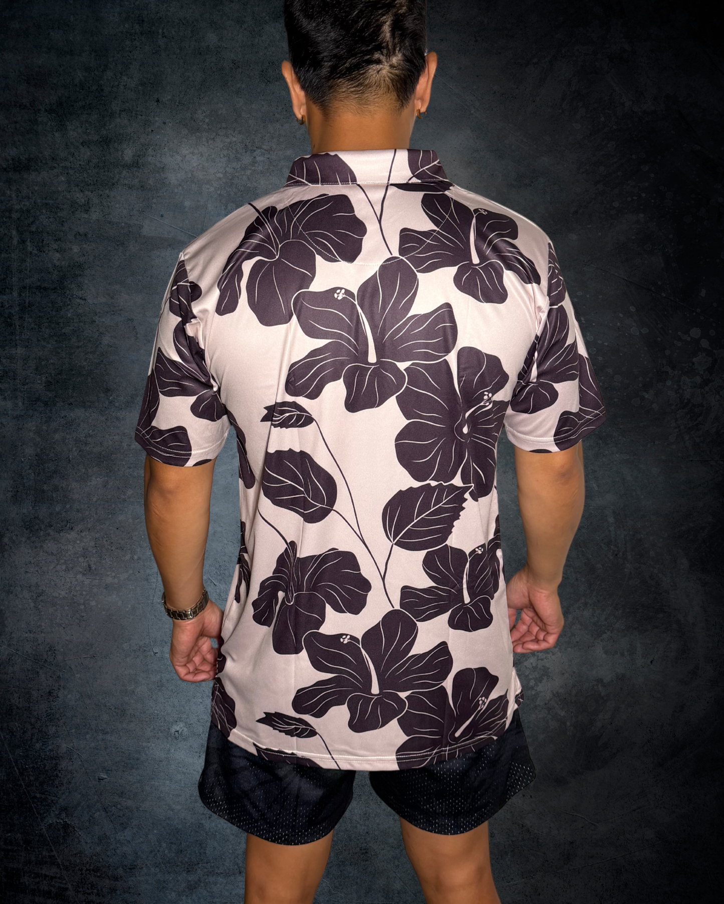 Plum Hibiscus Polo Shirt