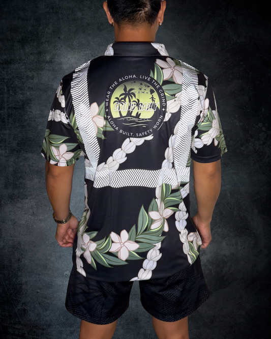 Maile & Pikake Lei Reflective Polo