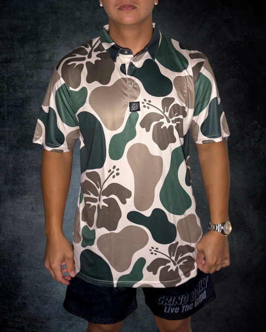 Hibiscus Camo Polo Shirt