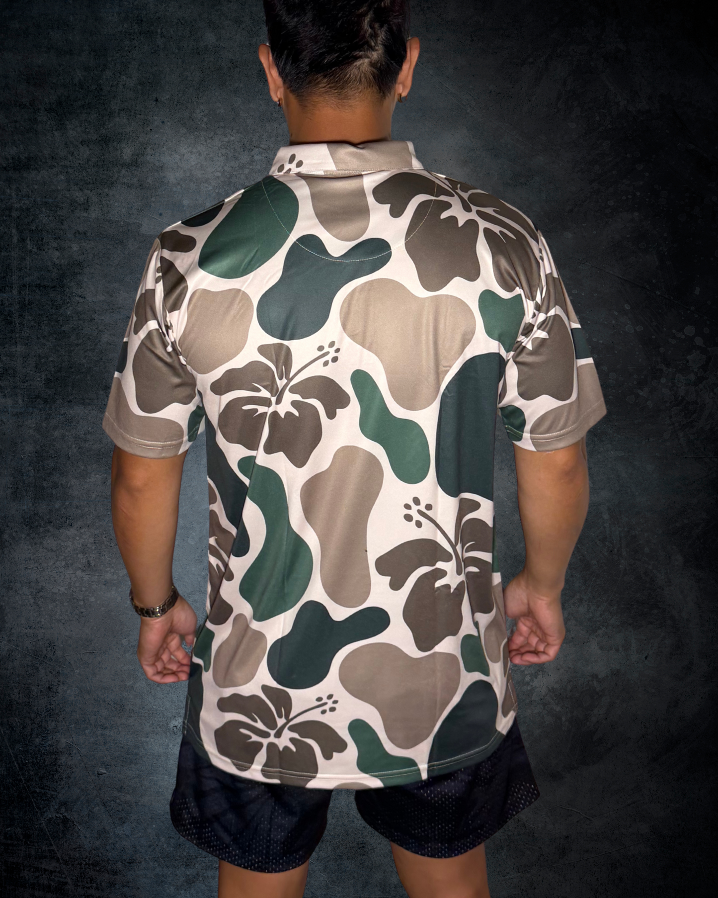 Hibiscus Camo Polo Shirt
