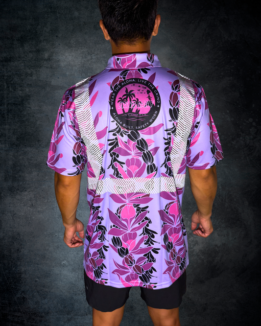 Honohono Pikake & Lokelani Lei Reflective Polo