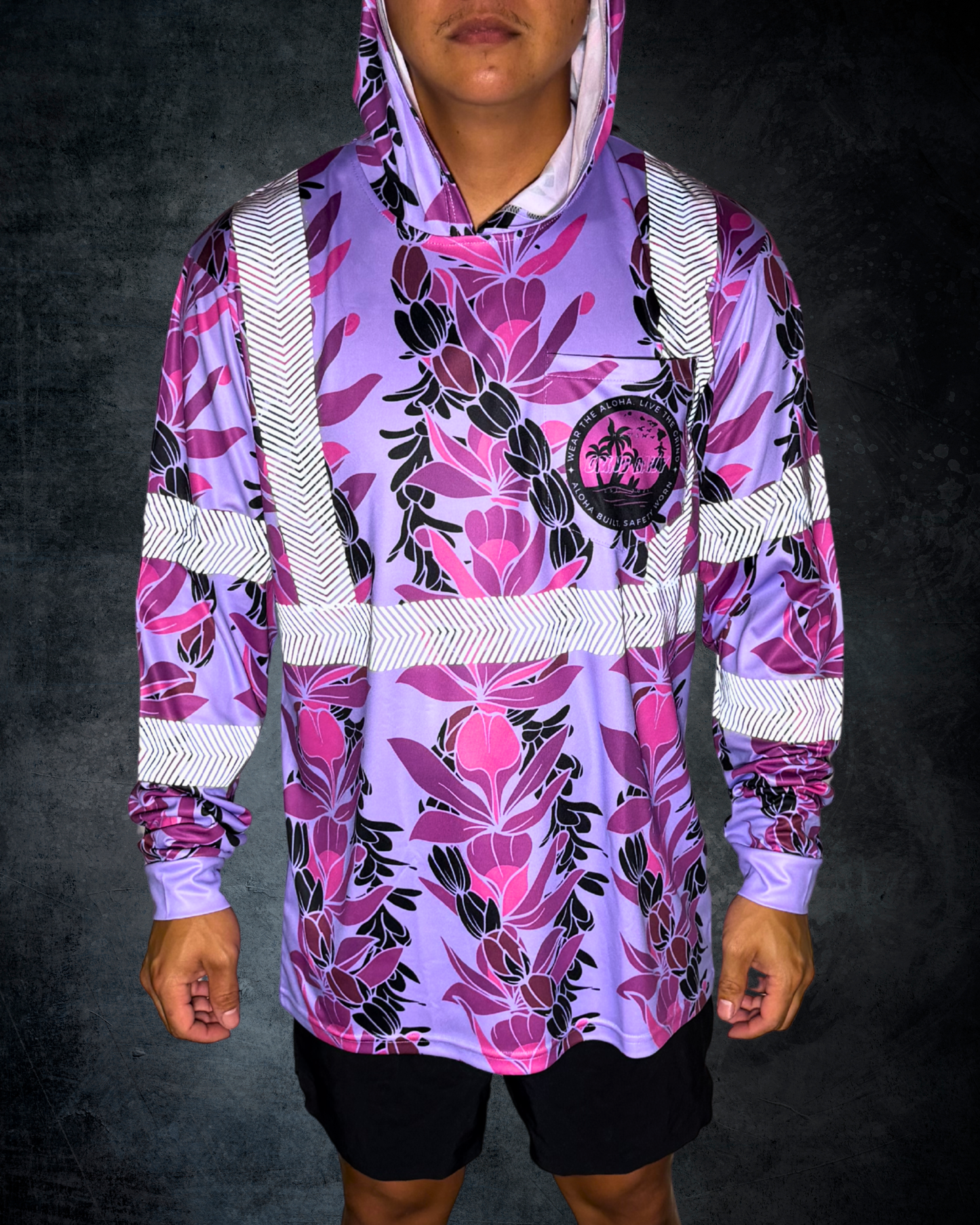 Honohono Pikake & Lokelani Lei Reflective Hoodie