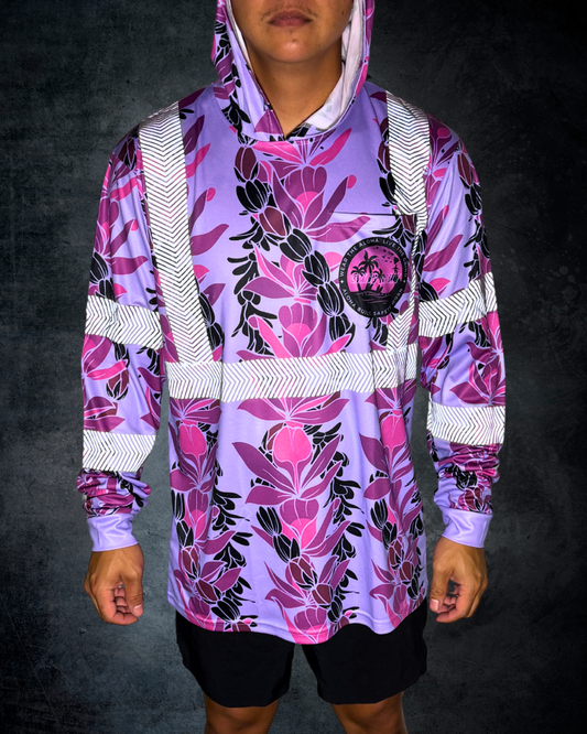 Honohono Pikake & Lokelani Lei Reflective Hoodie