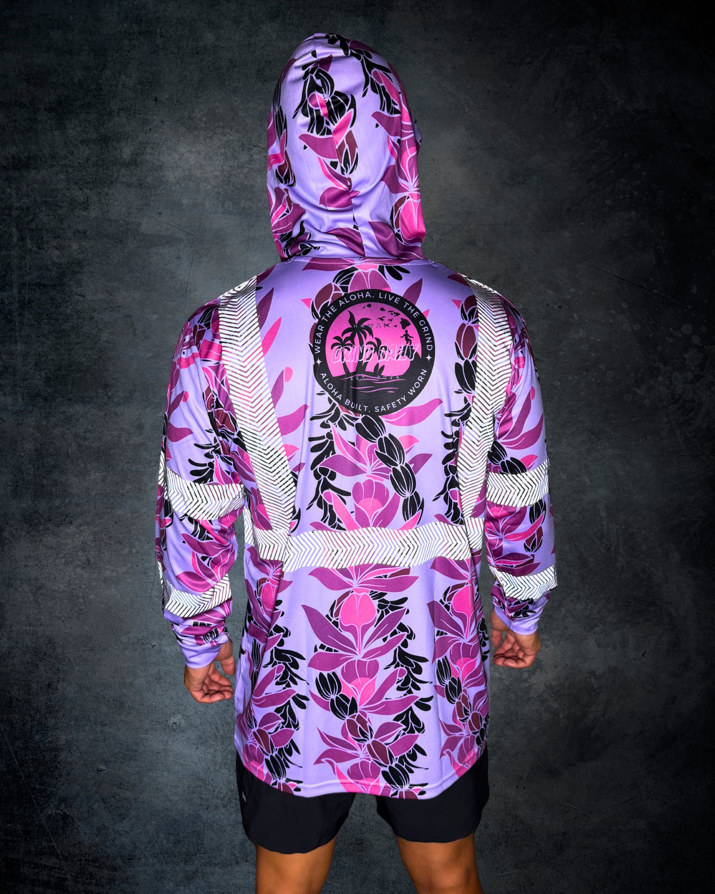Honohono Pikake & Lokelani Lei Reflective Hoodie