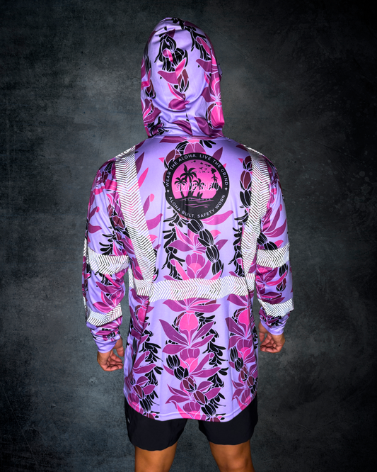 Honohono Pikake & Lokelani Lei Reflective Hoodie