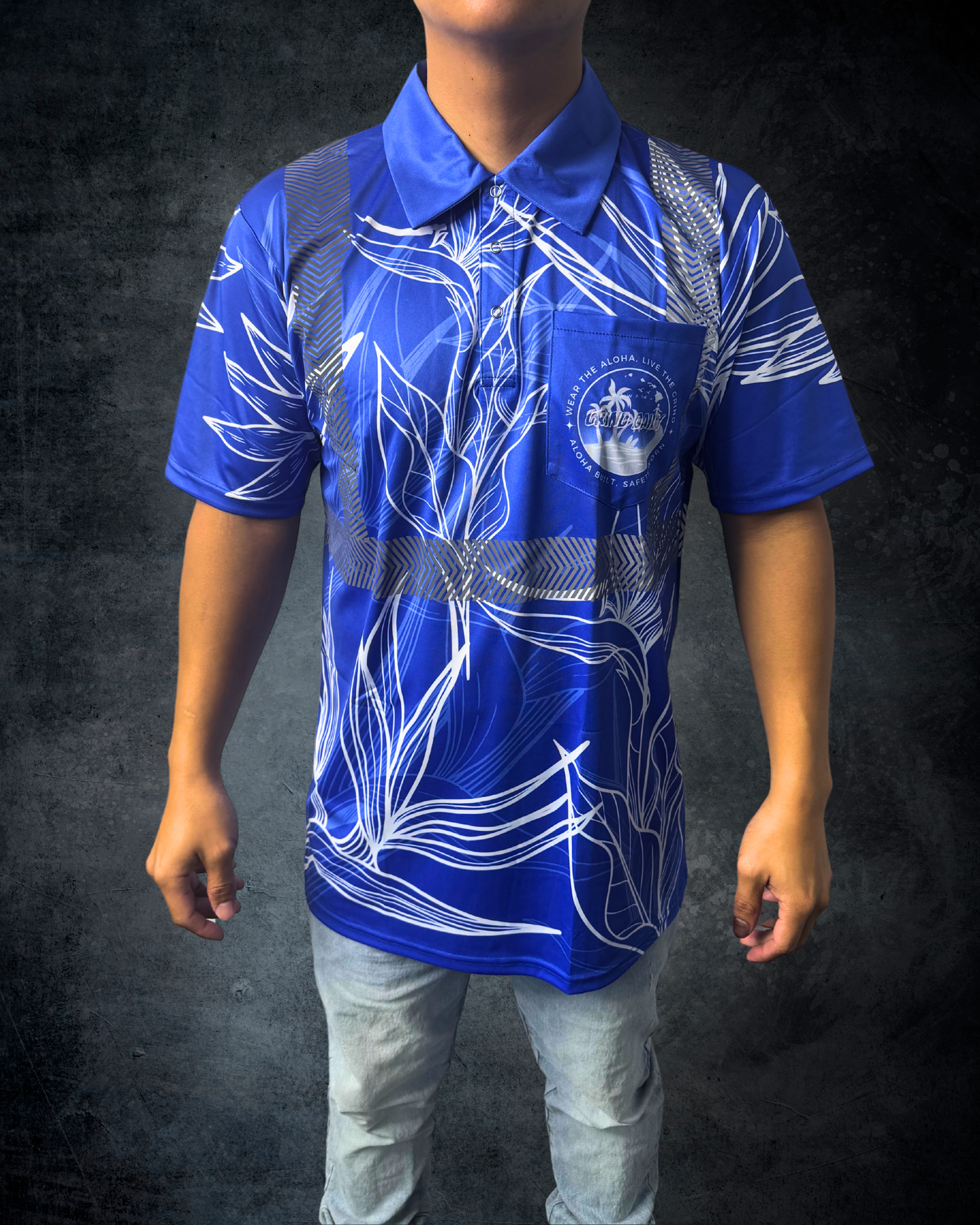 Royal Blue BOP Reflective Polo Shirt