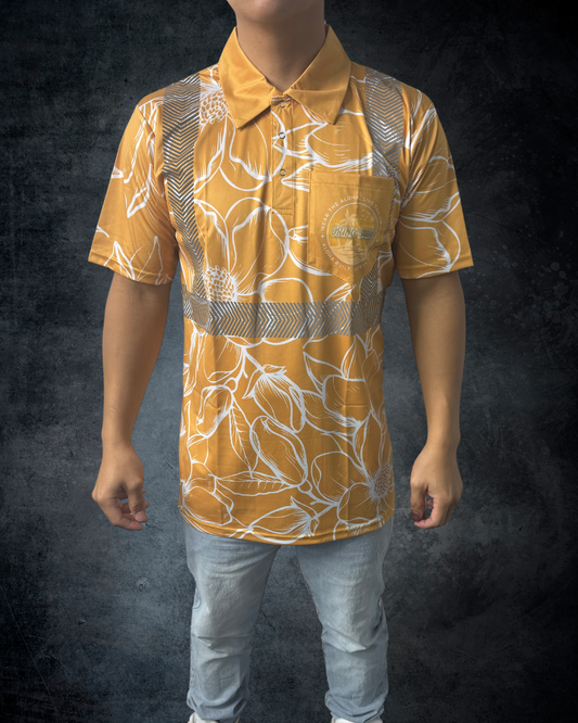 Mustard Flower Reflective Polo Shirt