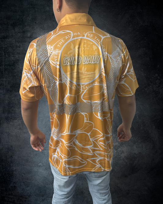 Mustard Flower Reflective Polo Shirt