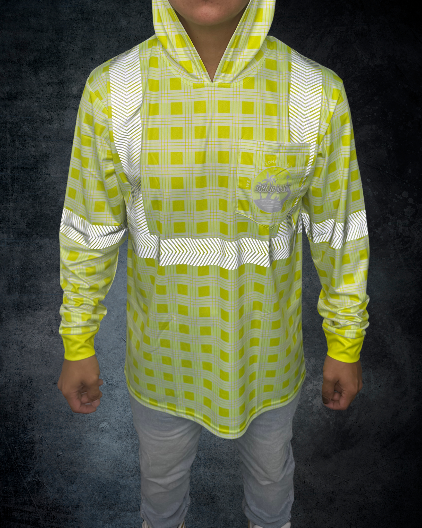 Yellow Palaka Reflective Hoodie